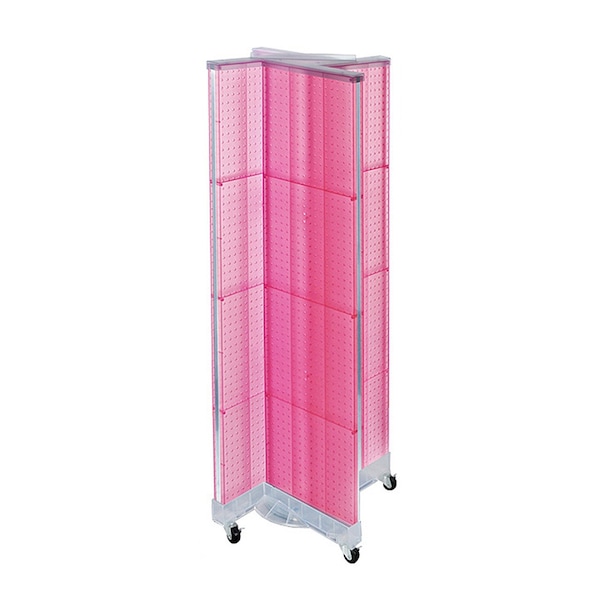 Pinwheel Pegboard Floor Display on Wheeled Base. Panel Size: 16''W x 60''H